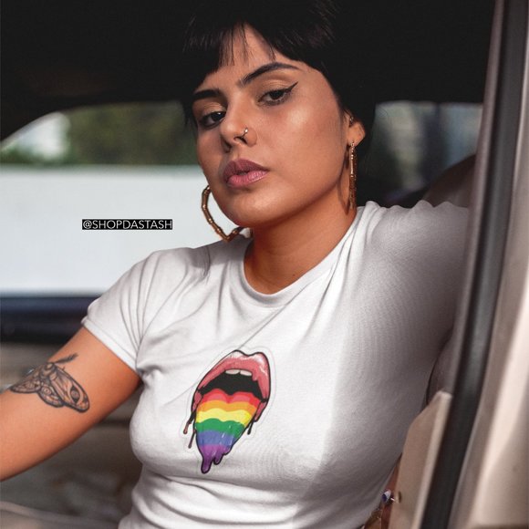 Dastash Tops Lgbtq Sexy Lips Gay Pride Rainbow Tshirt Poshmark